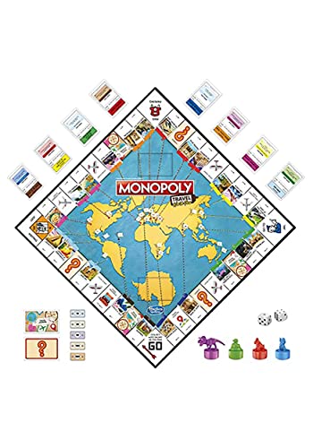 Monopoly Travel World Tour Board Game for Families and Kids Ages 8+, with Token Stampers and Dry-Erase Gameboard, Buy Travel Destinations – Image 4