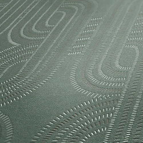 Papel pintado gráfico con aspecto 3D para salones modernos 5