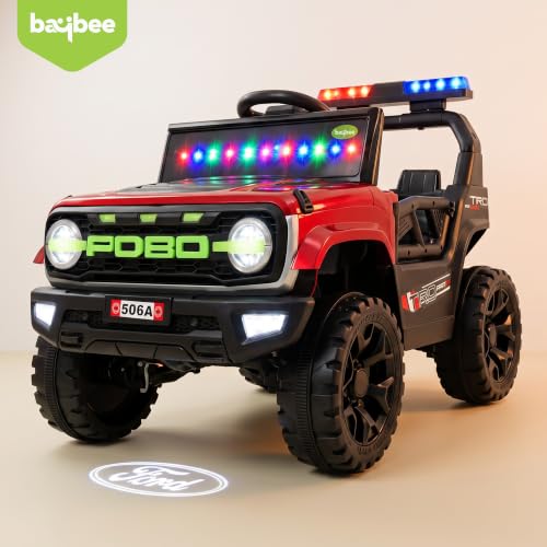 Image of Baybee Copster Electric Jeep for Kids | Battery Operated Ride-on with Lights, Music and Swing Mode | Ride on Toy Electric Car with Parental Control | Rechargeable Kid Car to Drive 3 to 8 Years(Red)