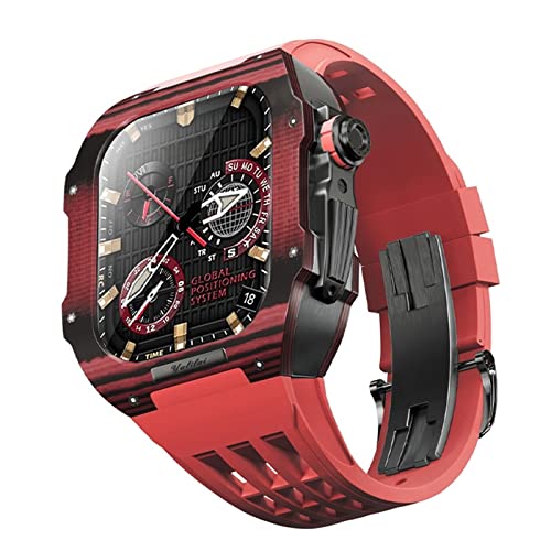 Bracelet de montre Fluororubber haute résistance et coque intégrale iWatch 44mm