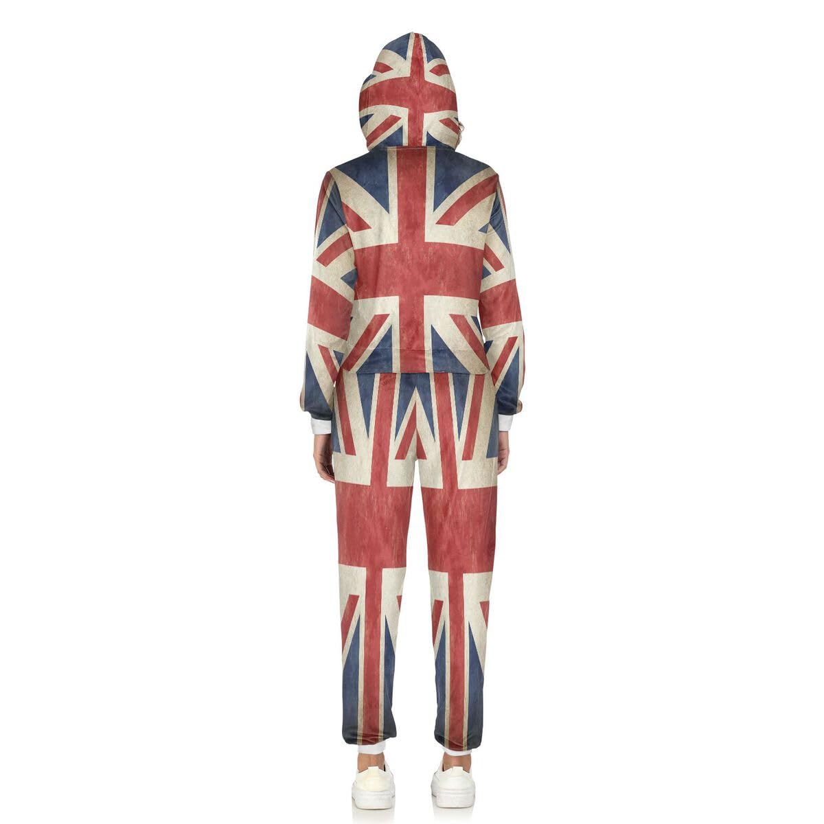 Conjunto deportivo de 2 piezas para mujer, diseño vintage de Inglaterra con la bandera del Reino Unido, conjunto deportivo de manga larga