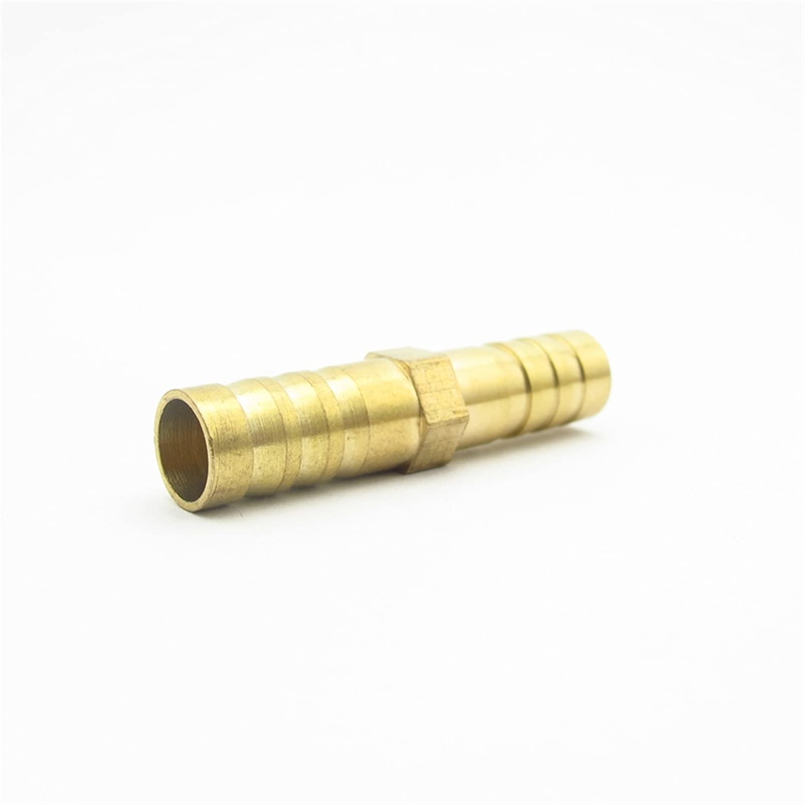 HMTE Accesorios de tubería 8mm Manguera Espiga Igual Recta 2 vías latón púas tubería acoplador Conector Adaptador para Combustible Aire Agua Longitud 46mm