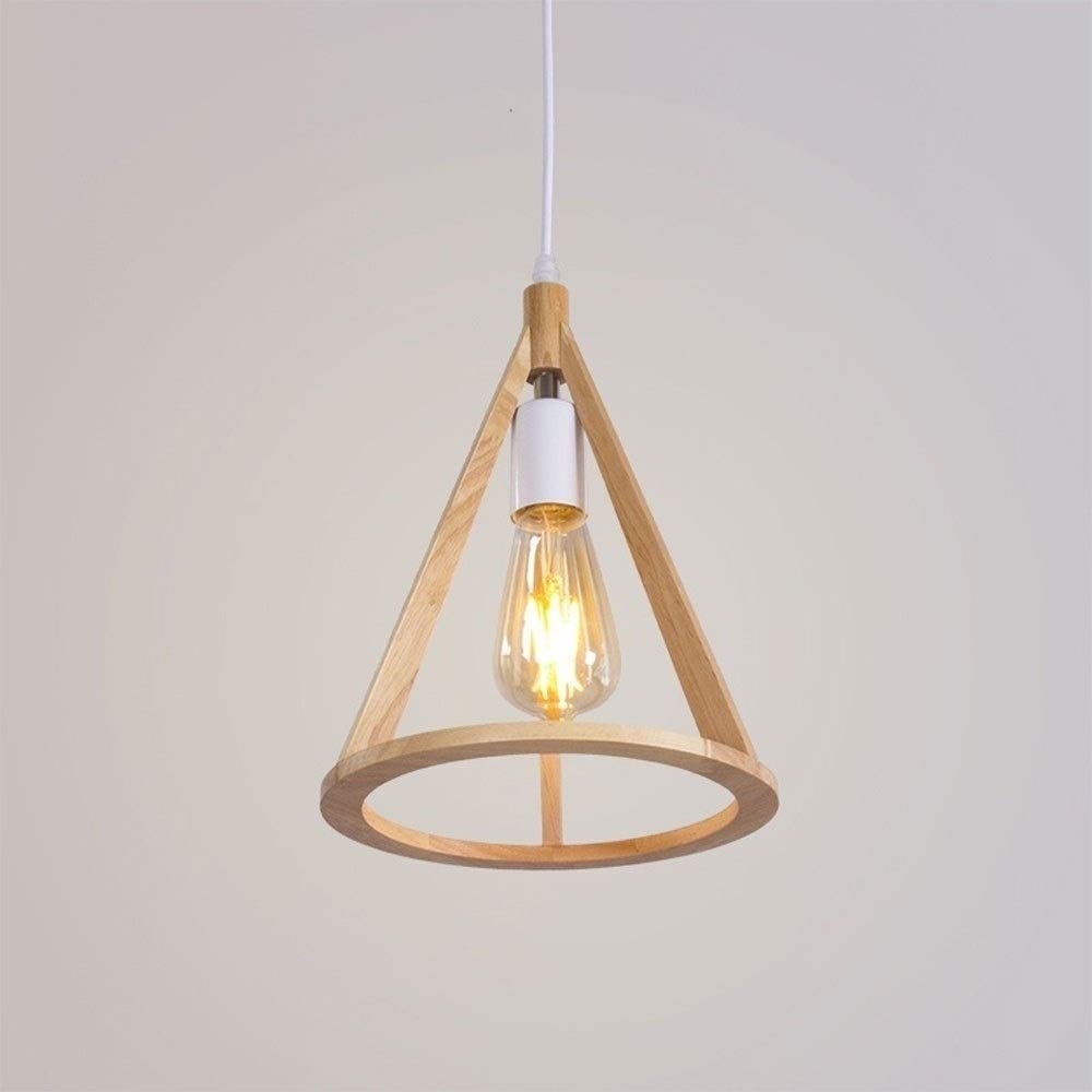 Suspension bois massif triangle lustre réglable pour plafond - 8