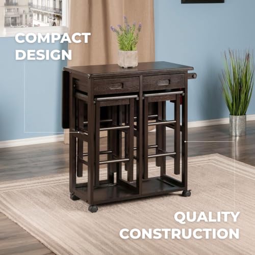 Image of Winsome Suzanne Kitchen Table Set with Stools, Coffee, 33 inch