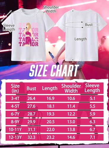 Image of Girl Country Music T-Shirt - Kids Singer Letters Graphic Birthday Shirts Gifts Fan Song Tour Concert Outfit Top