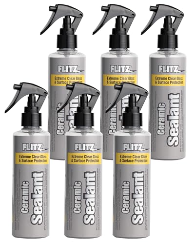 Flitz Ceramic Sealant - 8oz Bottle of USA-Made Ceramic Coating for Cars, Boats, Glass - Repels Water, Polishes, and Protects for 1 Year - Ceramic Car Spray (6 Pack)