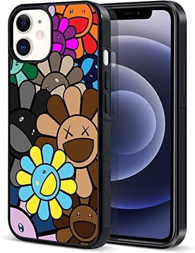 MKCVLKYON Cute Flower Case for iPhone 11 Girls Women Smiley Floral Design Soft TPU Hard Back Shockproof Anti-Scratch Protective Cover Case for iPhone 11 Grey