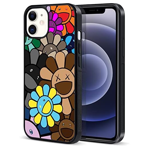 UNNKINE Cute Flower Case for iPhone 11 Girls Women Smiley Floral Design Soft TPU Hard Back Shockproof Anti-Scratch Protective Cover Case for iPhone 11 Grey