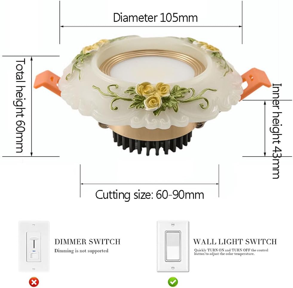5 Pack Tri-Color 4-Inch LED Recessed Downlight, Synthetic Jade Baffle Trim Ceiling Light, Ra≥80+ High CRI, 3CCT Dimmable Modern & Stylish Lighting for Home Or Office