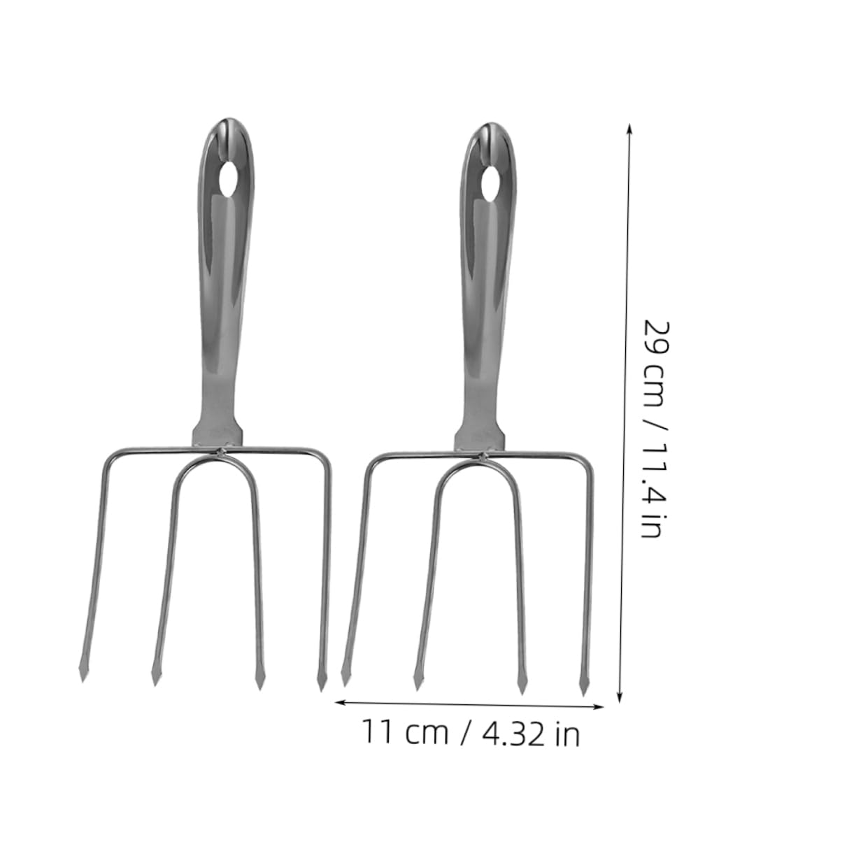 Mikinona 2pezzi Forchette Per Arrosto Acciaio Inossidabile Per Grigliate Di Pollame e Tacchino Strumenti Per Bbq Resistente Alle Alte Temperature Facile Da Pulire e Trasportare