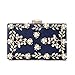 Women's Satin Flower Evening Clutch Pearl Beaded Evening Handbag