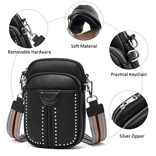 Eslcorri Cell Phone Purse For Women, Leather Small Crossbody Phone Bags Multifunctional Wide Strap Shoulder Handbag Wallet Lightweight Passport Purses For Travel #TOP4