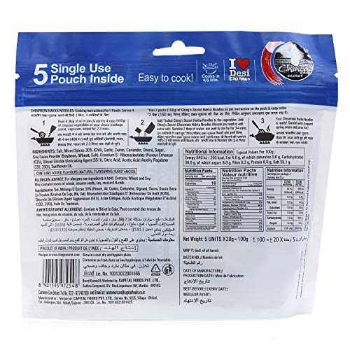Image of Ching's Secret Chowmein Hakka Noodles Masala, 20gram (Pack of 5)