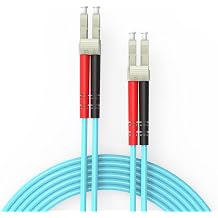 Fiber Patch Cable,10G/Gigabit Fiber Optic Cables with LC to LC Multimode OM3 Duplex 50/125 OFNP 1M1Pack