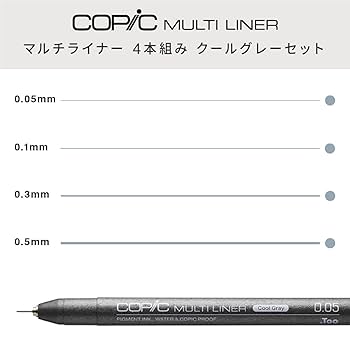 Amazon.co.jp: コピック(COPIC) Tooマルチライナー 4本組 クール