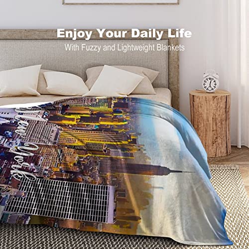 Couverture New York en peluche premium au design de paysage urbain élégant pour lit - 6