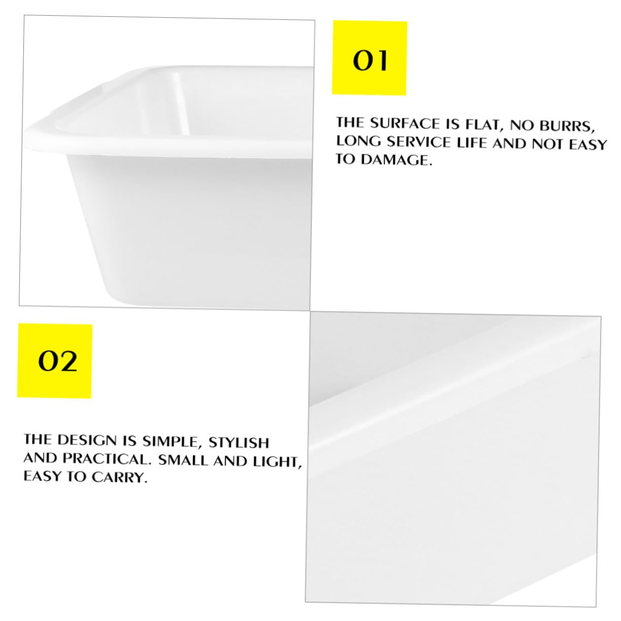 POPETPOP Set da 3 Pezzi Vassoi per Reagenti in Plastica Bianca Resistente ad Acidi e Alcali, Design Compatto e Pratico per Esperimenti di Laboratorio
