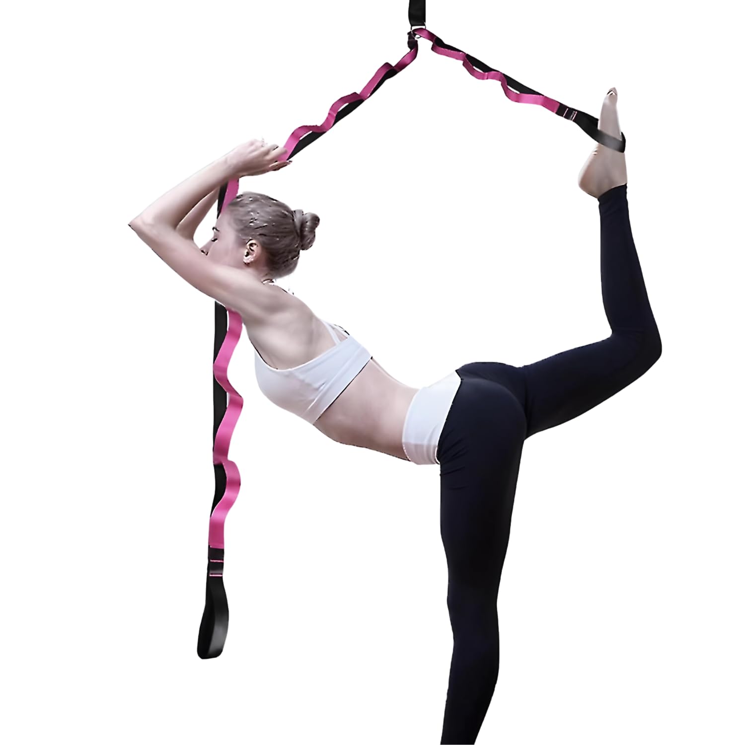 Shopfleet Yoga Strap with Loops Belt - 9 Loop Design Yoga Belt for Stretching Exercises, Posture and Asanas For Home & Gym (Pink)-image-7