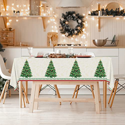 Gatherfun Christmas Table Decorations, Christmas Tree Disposable Tablecloth Waterproof Plastic Rectangular Table Cover for Merry Christmas Party Supplies, 3 PCS, 54 X 108 inch – Image 6