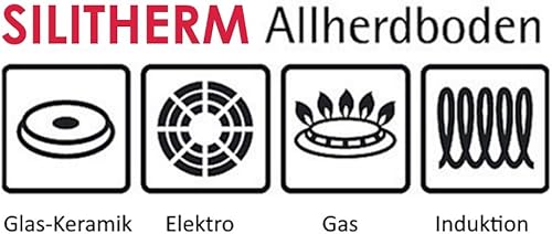 Miniatura 8 de Silit Alicante - Juego de 4 cacerolas de inducción con tapa de cristal, acero inoxidable pulido, juego de ollas de inducción, sin revestimiento