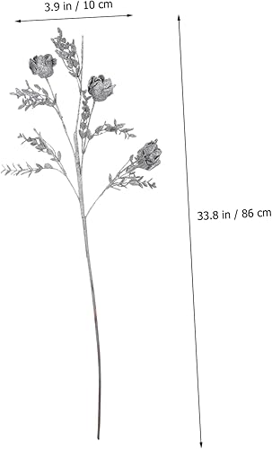 Miniatura 4 de ARTIBETTER Decoración de plantas de rosas artificiales, decoración de árbol de pino, decoraciones de Navidad, decoración de rosas, palillos de hojas