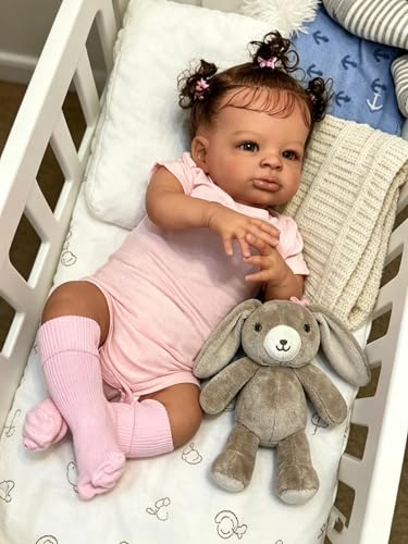 Muñeca Reborn Realista Negra Lanny 20 Pulgadas miniatura 7