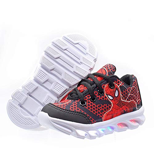 Tenis Led Luz Aranha Vermelho Infantil Meninos EDS