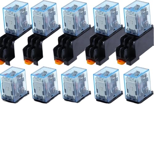 Relais DPDT double contact MY2P avec socle robuste pour commutation stable 110V CC