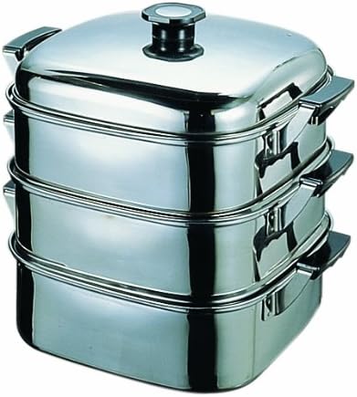 (未使用･未開封品)　竹越工業 角型蒸器 29cm 3段 18-8ステンレス 樹脂部分:フェノール樹脂 日本 AMS68293 ar3p5n1 竹越工業 角型蒸器 29cm 3段 18-8ステンレス 樹脂部分