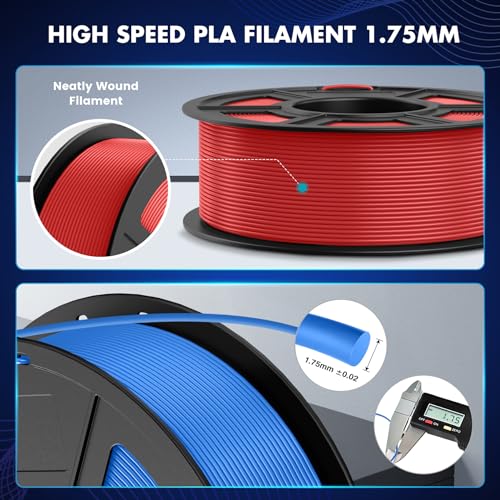 Image of SUNLU High Speed PLA Filament 1.75mm, 30mm /s - 600mm /s Print Range, High Flow Speedy 3D Printer PLA Filament, Designed for Fast Printing, Good for Fast Printing, 1KG Sky Blue