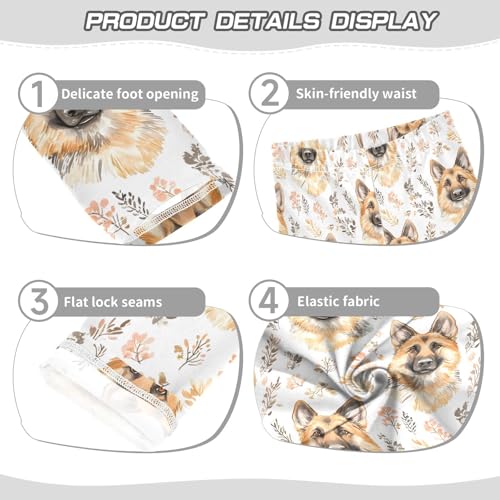 ALAZA Girls' Leggings Children's Yoga Pants Skinny Printed Dance German Shepherd Comfortable 4T2