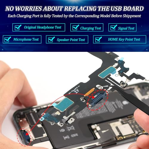 Câble flexible de rechange pour iPhone 13 Pro Max connecteur dock de chargeur USB bleu - 4