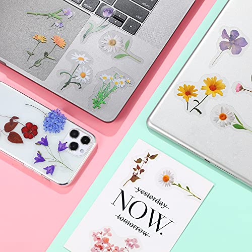 120 Pieces Cute Clear Flowers Stickers Set Pet Transparent Flower Stickers For Journaling Assorted Decal Retro Vintage Craft Sticker Colorful Small Floral Sticker For Scrapbooking Diy (Artsy Style) #TOP4