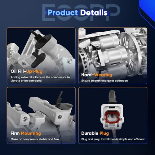Image of ECCPP A /C Compressor with Clutch Fit for Nissan X-Trail 2.5L 2007-2014 AC Compressor Pump