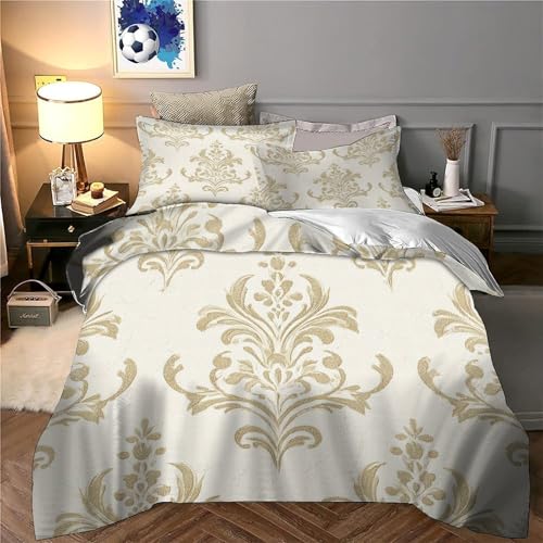Housse de couette damask microfibre infroissable pour en finir avec le repassage difficile - 6