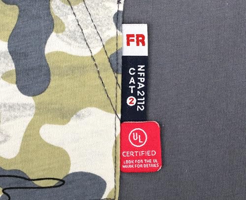 Image of BOCOMAL FR Hooded T Shirts Utility Pocket Fire Resistant Summer Hoodie CAT2 | 6oz Midweight Flame Retardant Cotton Hoodies,Kangaroo /Button Pocket,NFPA2112,Rib-Knit Cuffs,FRC Welding Arc Rated Work Shirt
