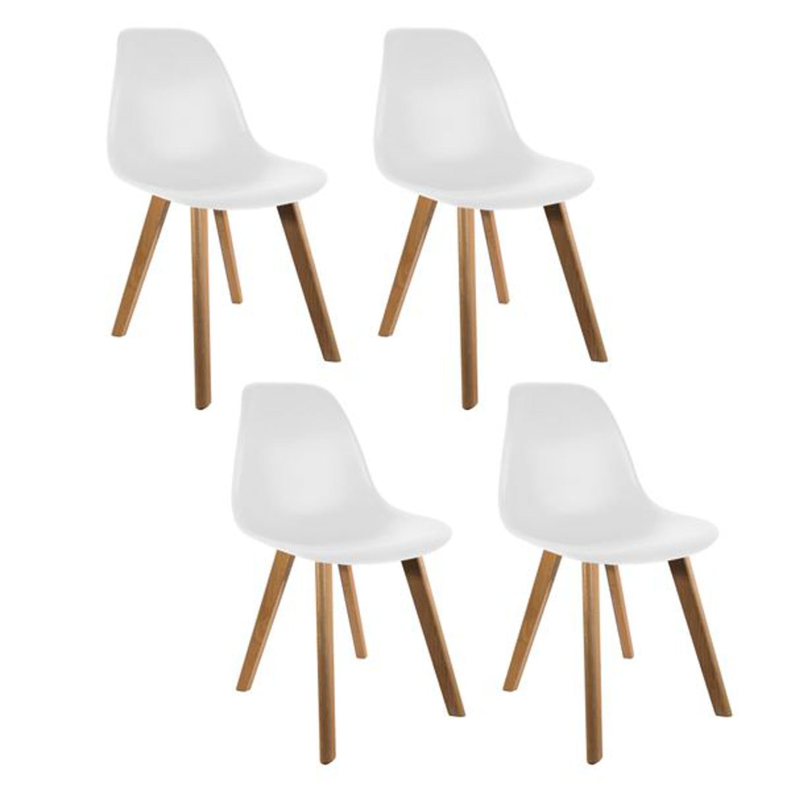 Chaises rétro scandinaves blanches assise tissu pour remplacer vos sièges