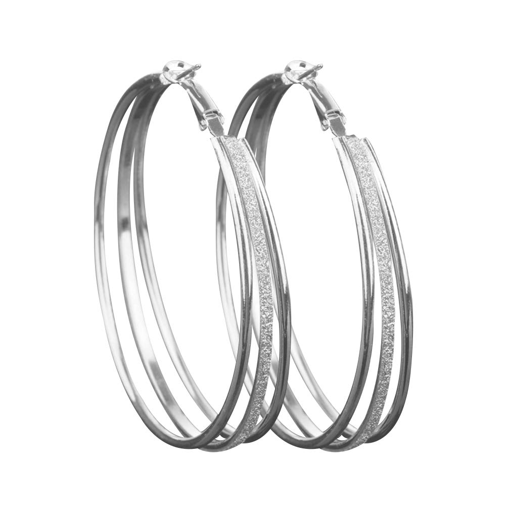 SEniutarm Earrings for Women Mom Women Fashion Frosted Multilayer Round Circle Dangle Earrings Party Jewelry Gift Statement Jewelry