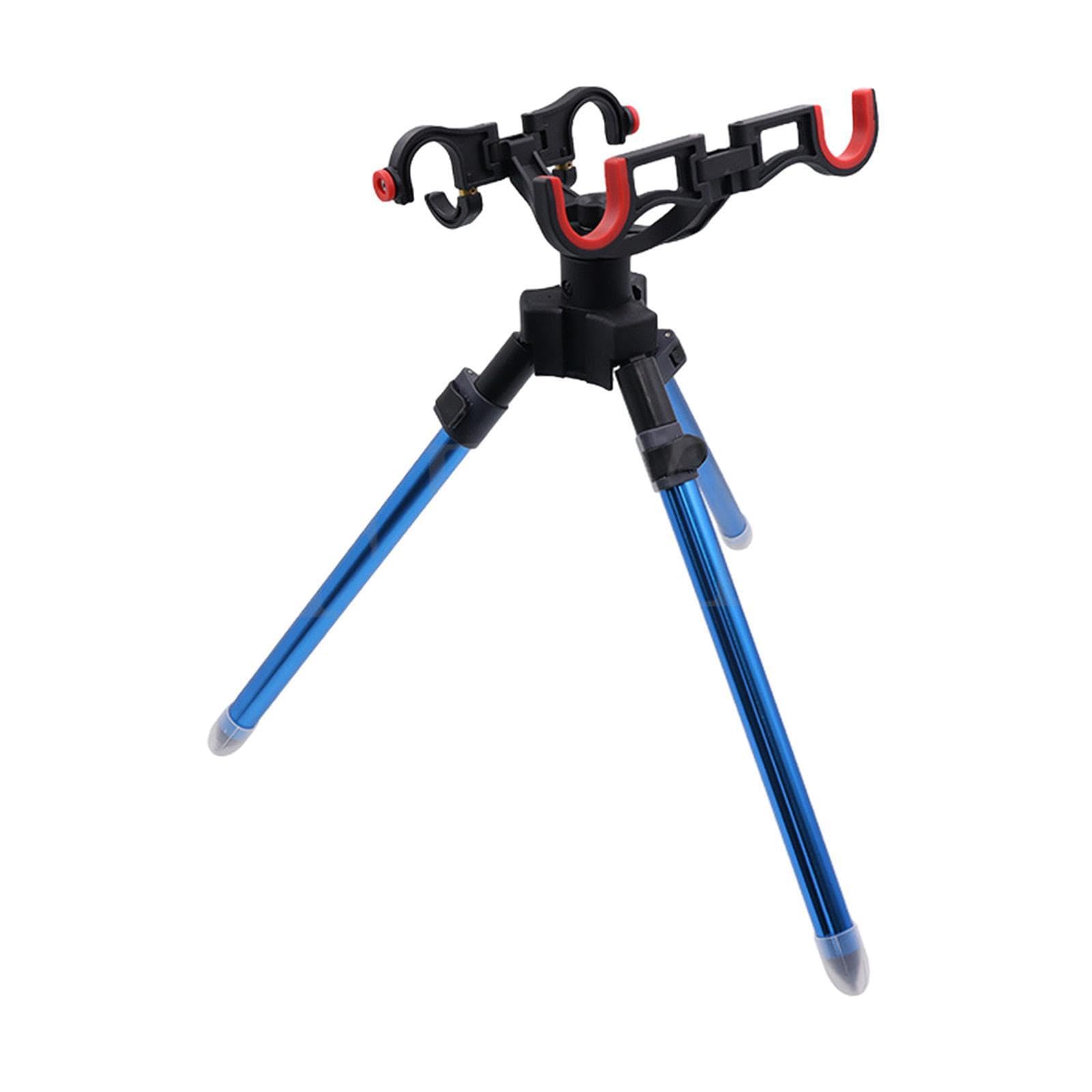 Support trépied Portable pour Canne à pêche, réglable et Pliable, idéal pour Les Aventures de pêche en extérieur. Ce Support Pliable Permet Un Gain de Place et Un, Bleu, 39 cm
