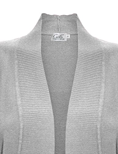 Image of Cielo Women's Solid Basic Open Front Pockets Knit Sweater Cardigan
