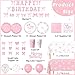 Pink Bow Birthday Party Supplies Serve 24, Coquette Birthday Decorations Include Bow Plates Napkins Cups Banner Tablecloth Cake Topper Balloons Bow Theme Tableware for Girls Bachelorette Decor