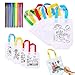 YOUYIKE Bolsas para Colorear, 10 Bolsa Graffiti DIY con 12 Juegos de Bolígrafos para Colorear, Bolsas para Pintar, Bolsa Infantiles para Colorear, para Fiestas de Cumpleaños, Escuelas Celebraciones