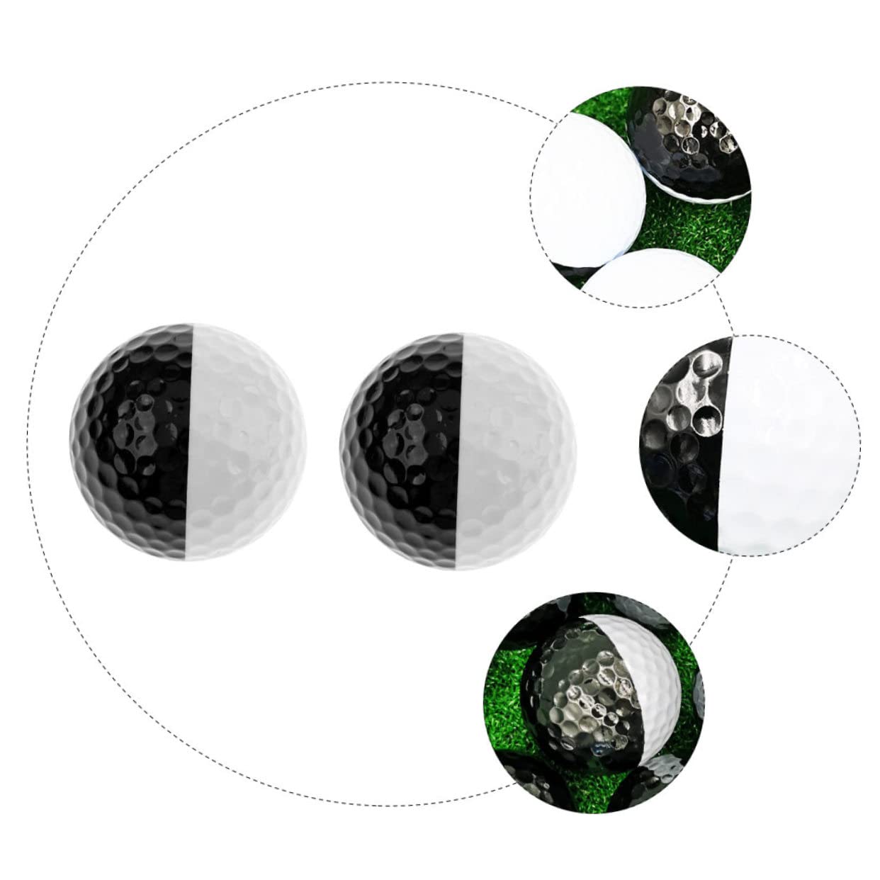 TOYANDONA 3 Series Bolas De Entrenamiento Color Bicolor De Práctica De Técnica Y Precisión Putt Accesorios Golfistas 2 Piezas X 3