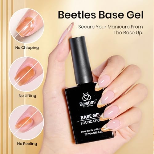 Image of Beetles 6 Pcs 15ml Glossy & Matte Gel Top and Base Coat Set with Protein Nail Prep Dehydrator and Primer Acid-Free & Hema-Free Dehydrate Bond Primer t for Acrylic & Gel Nail Polish Gifts