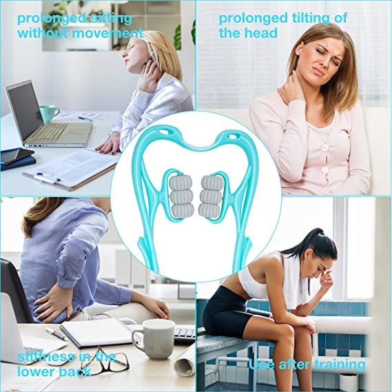 Yorten Neck Massager, Handheld Pressure Point Roller Massager Tools for Pain Relief Deep Tissue - Suitable for Neck Legs Cervical Waist and Shoulder Relaxer, Self-Massage & Portable (Blue) Yorten Neck Massager, Handheld Pressure Point Roller Massager Tools for Pain Relief Deep Tissue - Suitable for Neck Legs Cervical Waist and Shoulder Relaxer, Self-Massage & Portable (Blue)