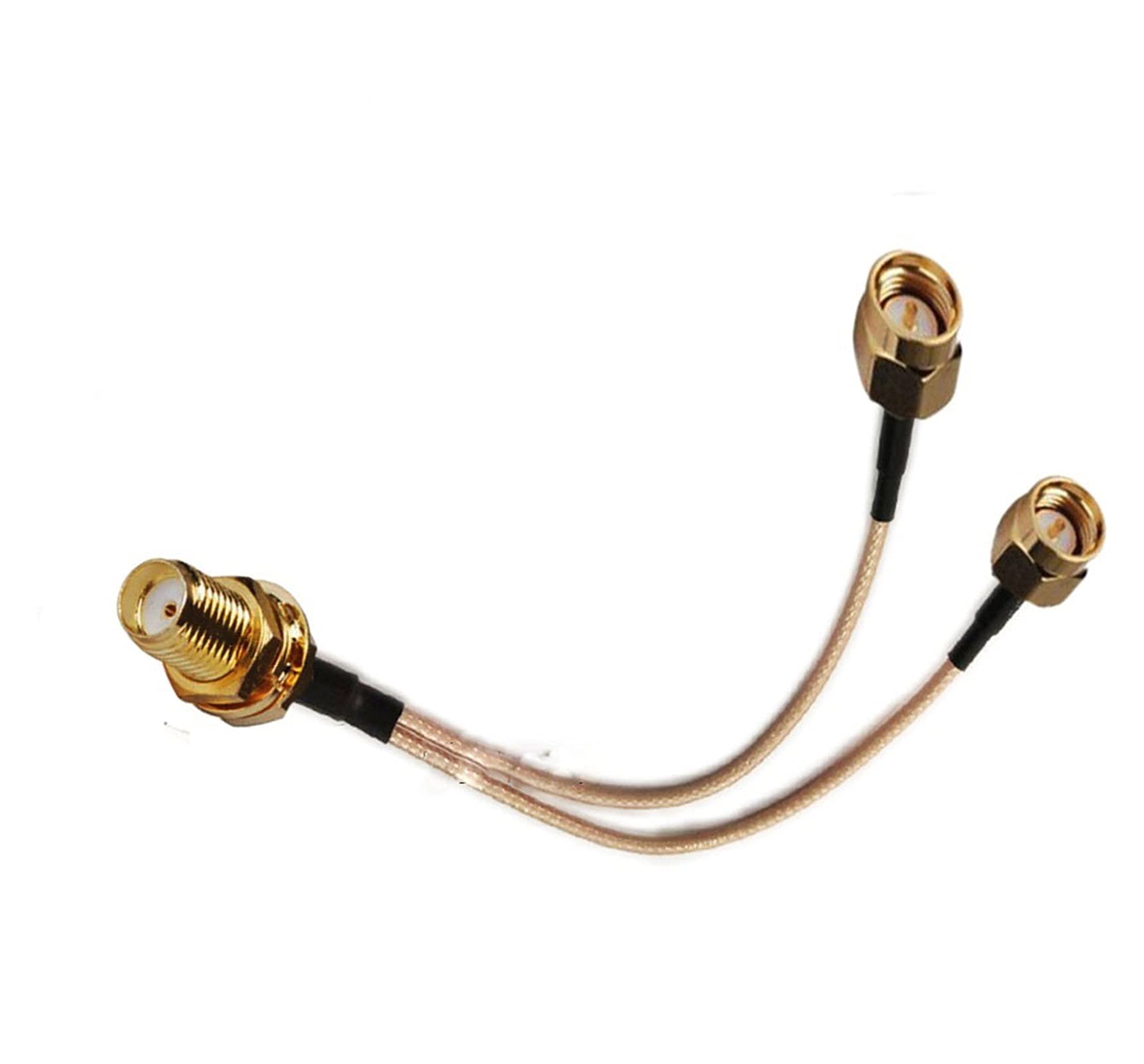 Yige Store 10 pièces SMA femelle à 2 SMA connecteur mâle RG316 Pigtail Y câble d'extension 10/15/20/30/50 cm/1 m(50cm)