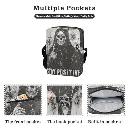 Death God Skull mens messenger bag crossbody mens shoulder bags crossbody Casual Purse Cross Body Adjustable Strap for outdoor sports Outdoor Daily2