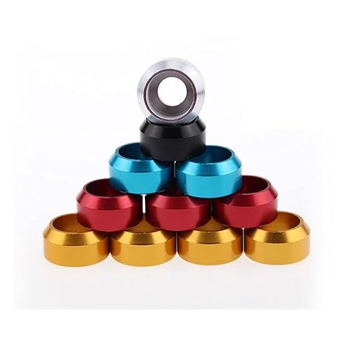 Myouzhen-Arandela plana 10 piezas M3 M4 M5 M6 M8 aluminio Ally cabeza cono arandela tipo corona arandela junta Shim anodizado rojo negro oro azul,