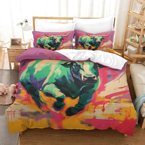 Parure de lit adulte 140x200 cm Le chattle housse de couette microfibre single