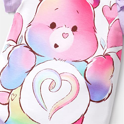 Patpat Care Bears 2Pcs Baby Girl Clothes Bear Print Ruffle Short Sleeve Romper And Rainbow Ombre Skirt Set Ombre 9-12 Months #TOP3